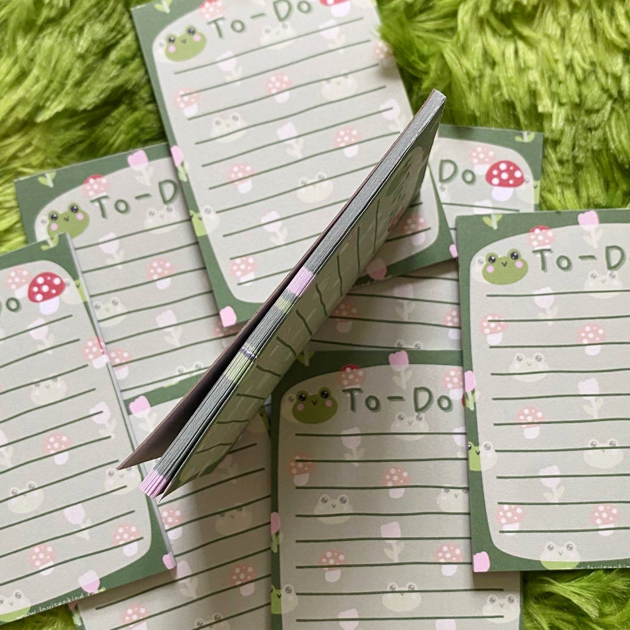 Cottagecore Mushroom Frog To-Do Notepad A7