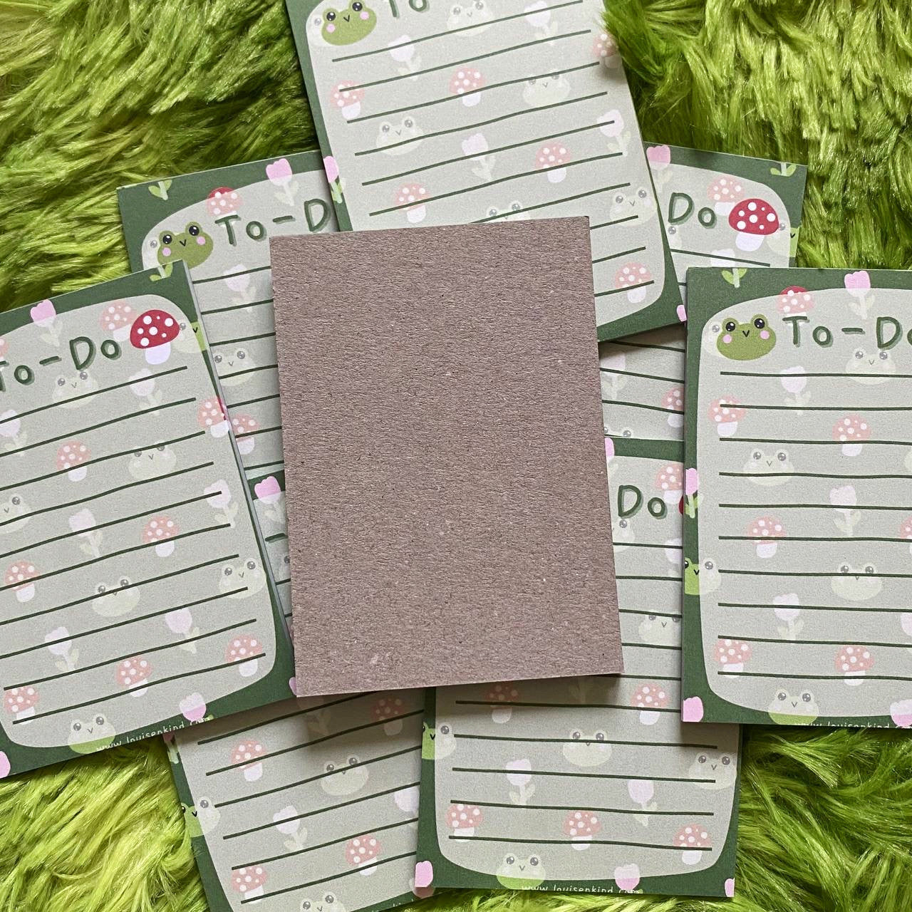 Cottagecore Mushroom Frog To-Do Notepad A7
