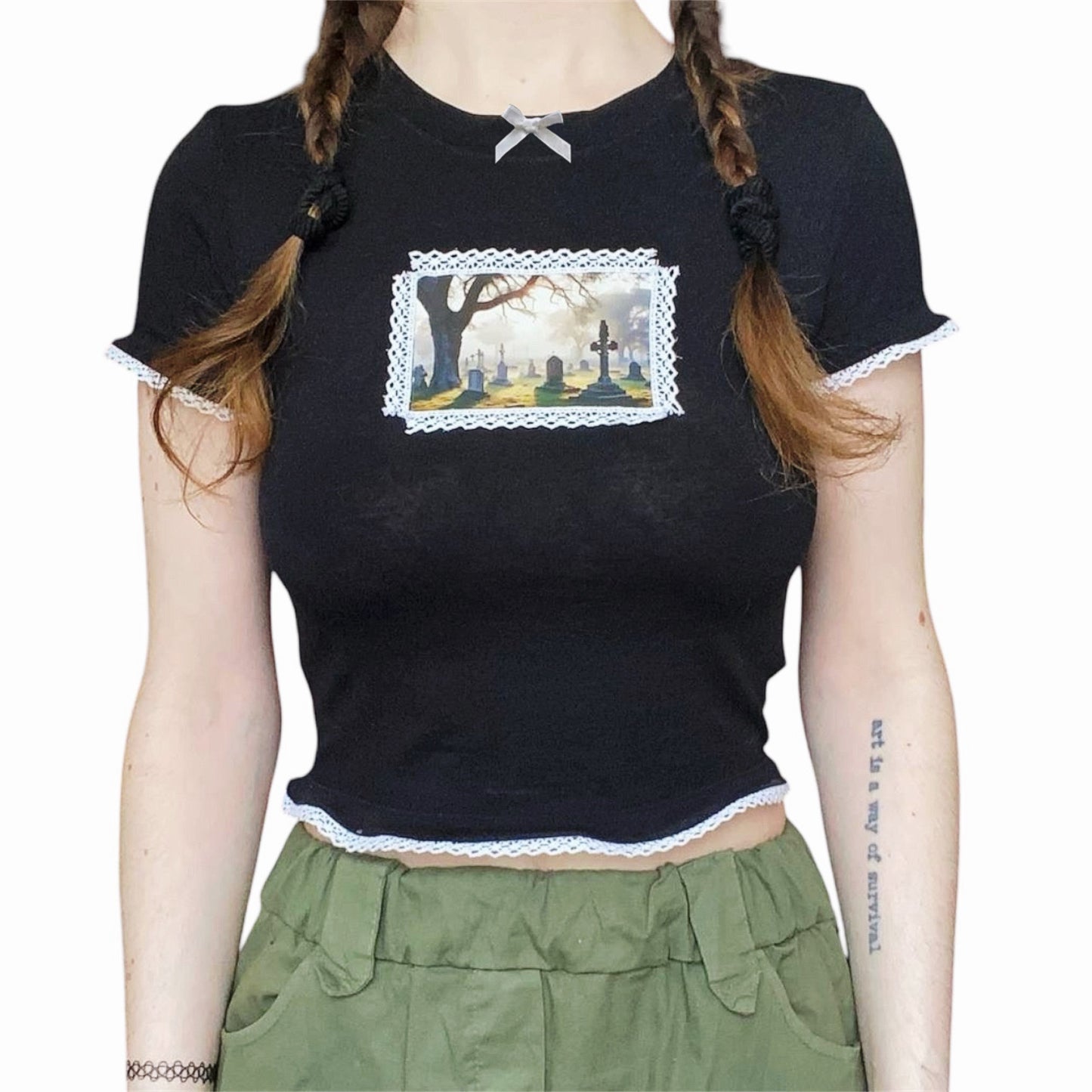 Sweet Graveyard Coquette Baby Tee