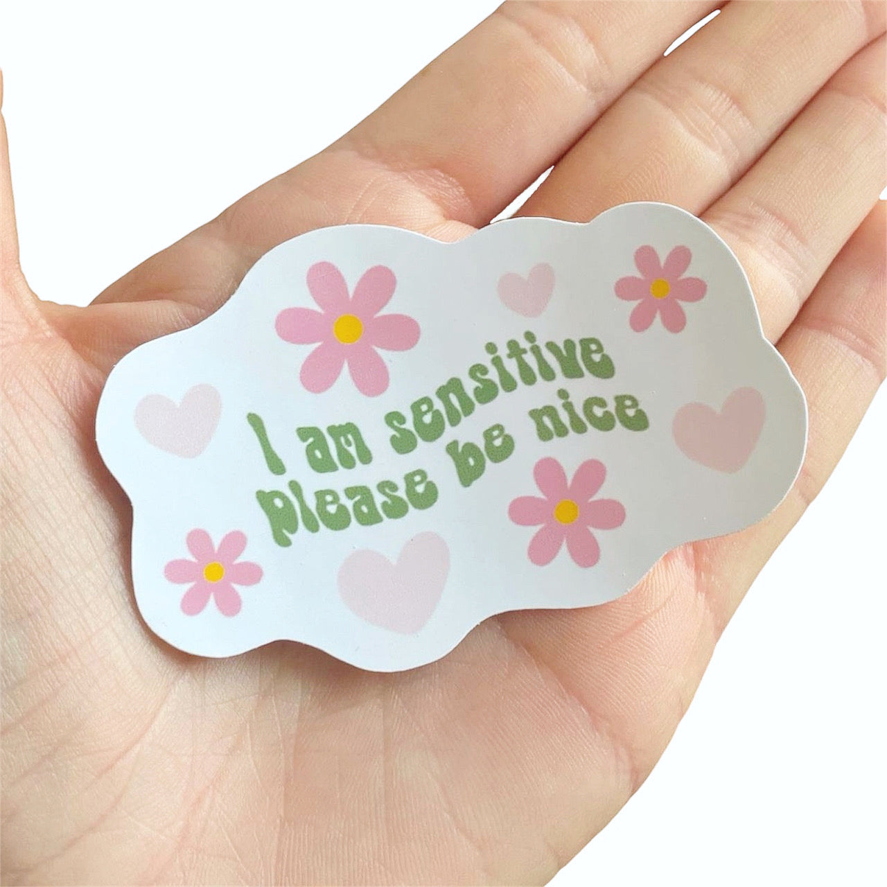 Y2K I am Sensitive Floral Vinyl Sticker