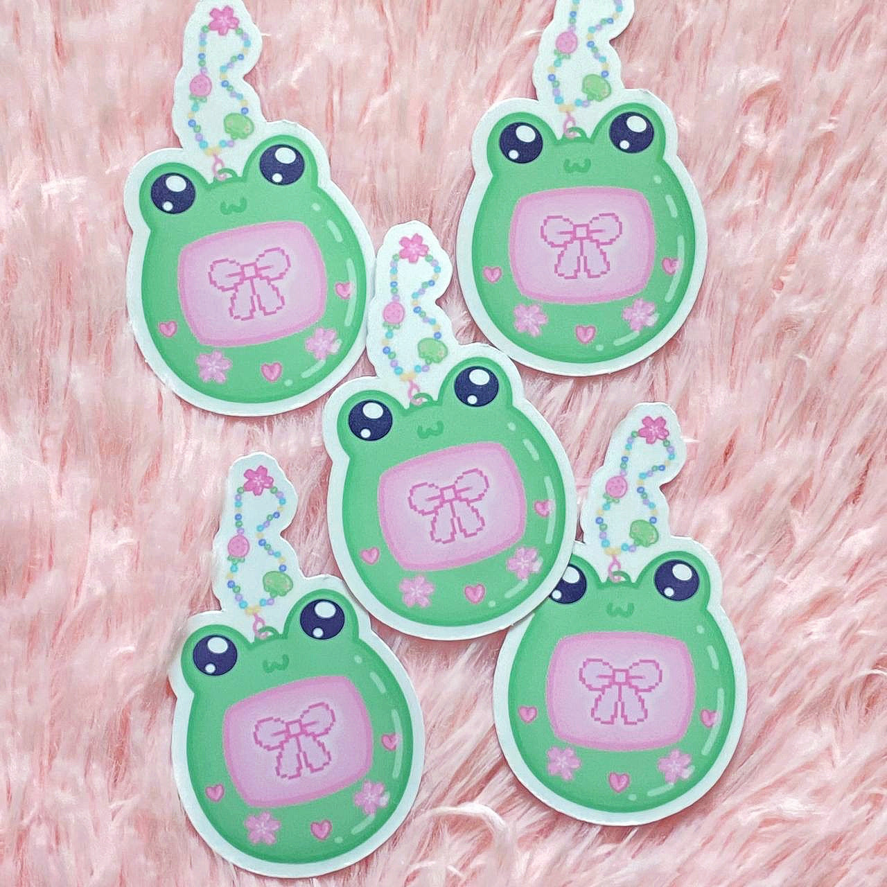 Kawaii Froggy Tamagotchi Pastel Sticker | Cute Y2K Stickers | Waterproof Matte Vinyl Sticker