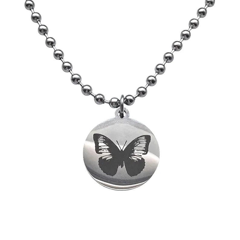 90s Butterfly Grunge Ball Chain Necklace