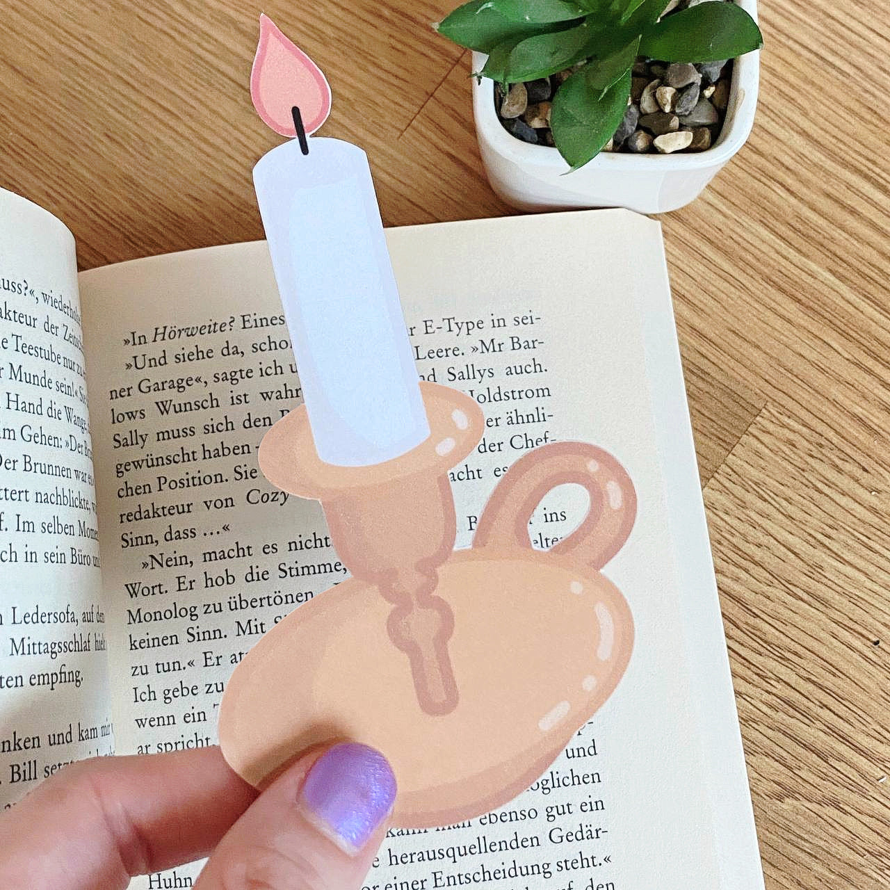 Cozy Candlelight Bookmark | Cottage Life Stationery | Book Lover Gifts | Reading Accessories
