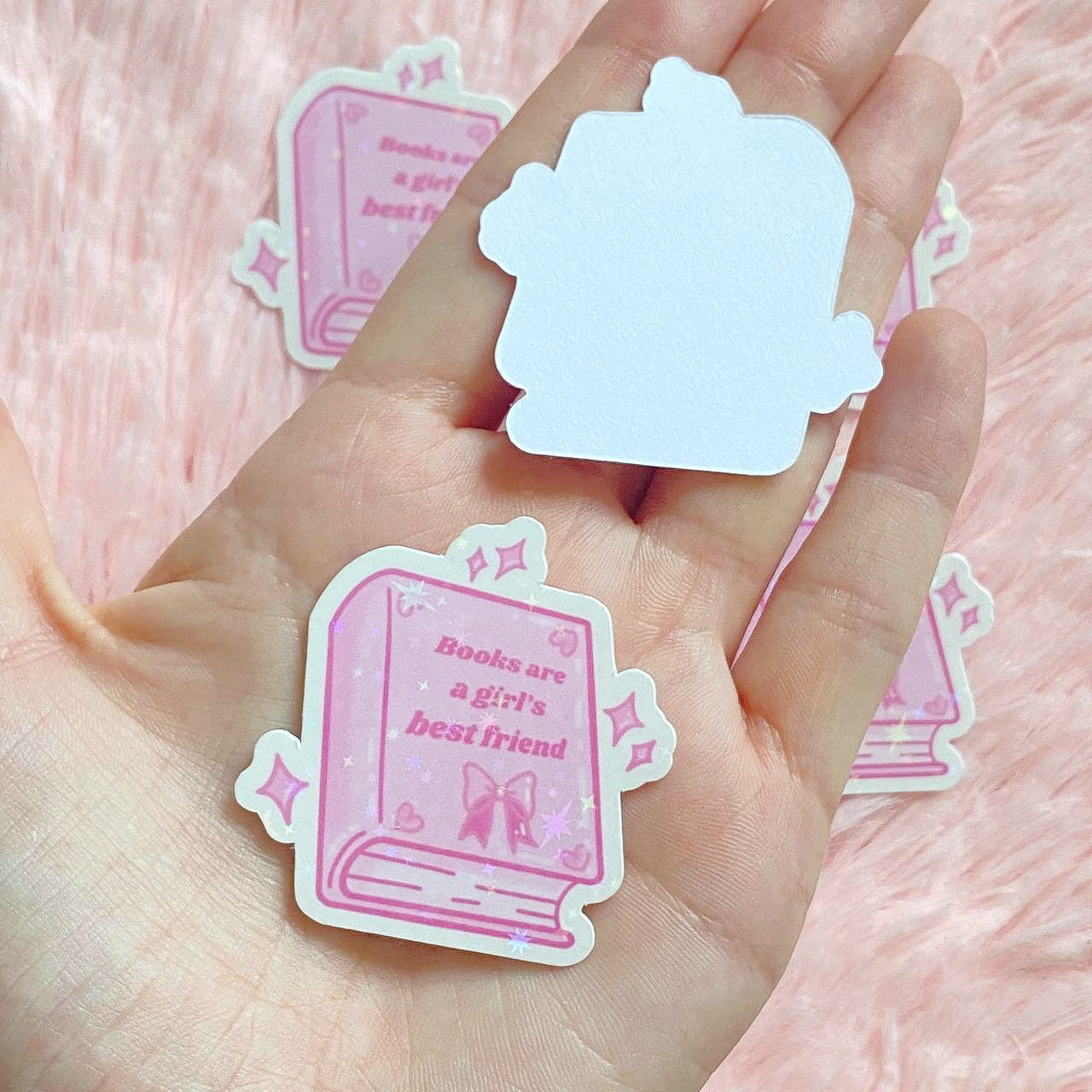 Books Are A Girl’s Best Friend Glitter Sticker | Cute Kindle Decals | Bookish Stationery | Book Lover Gifts