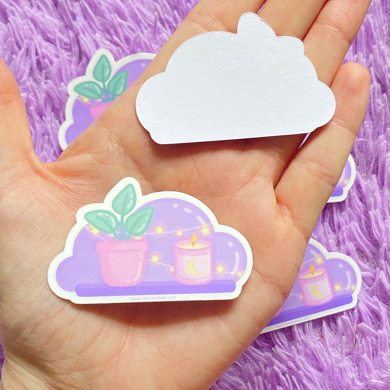Aesthetic Lo-Fi Plant Shelf Sticker | Cute Kawaii Stickers | Waterproof Matte Vinyl Sticker