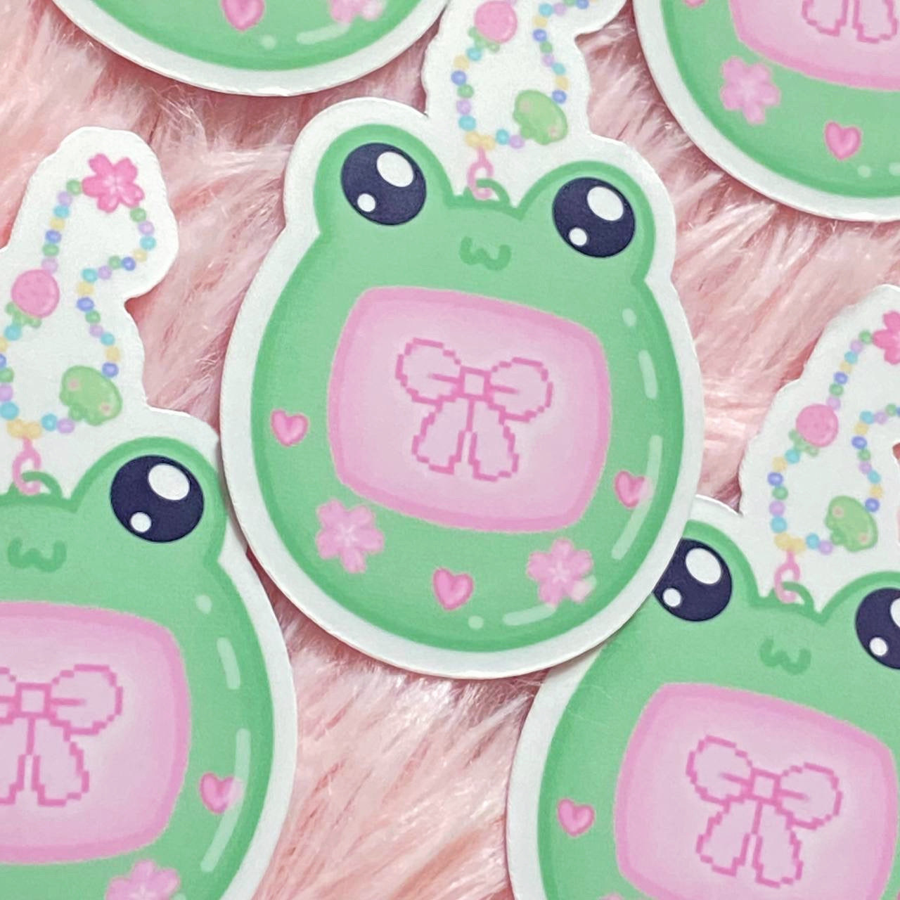 Kawaii Froggy Tamagotchi Pastel Sticker | Cute Y2K Stickers | Waterproof Matte Vinyl Sticker