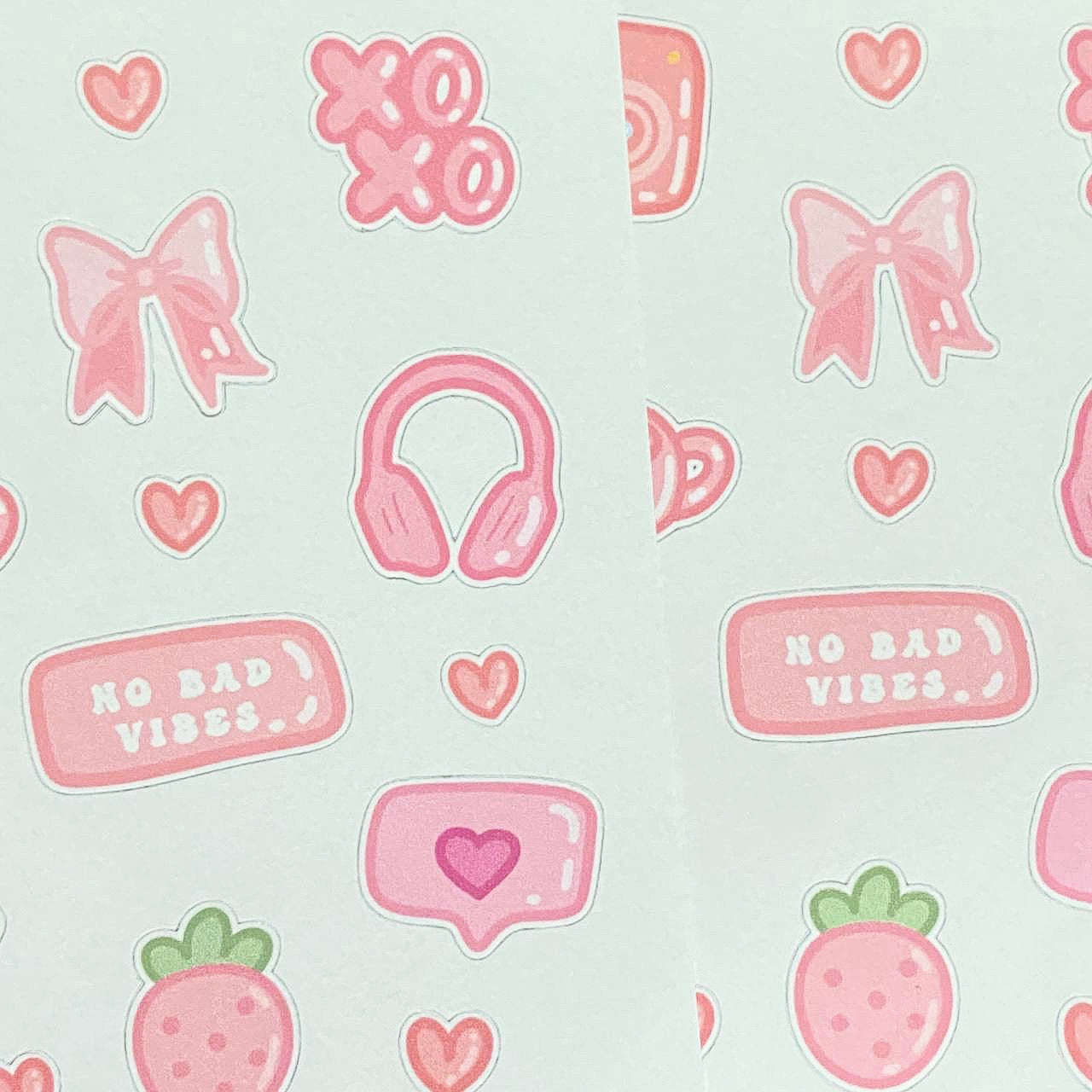 Pastel Pink Girly Planner Stickers | Scrapbook Journal Stickers | A6 Sticker Sheet | Cute Kawaii Stickers