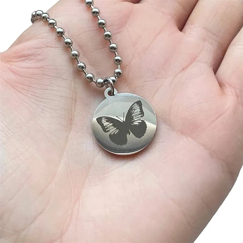 90s Butterfly Grunge Ball Chain Necklace