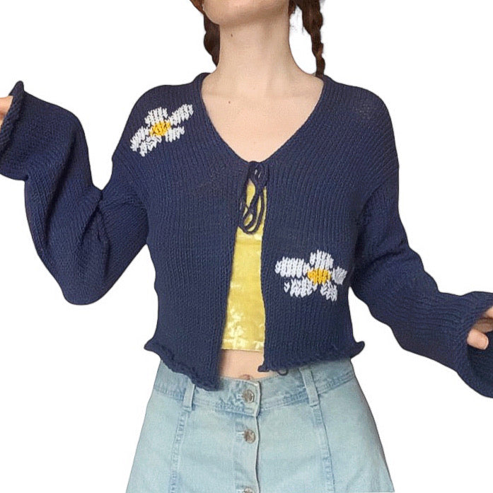 Vintage Inspired Daisy Knit Cardigan - Louisenkind