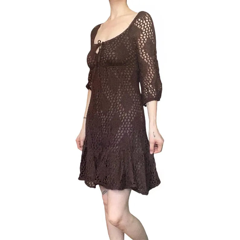 Vintage Fairy Grunge Boho Knit Dress - Louisenkind