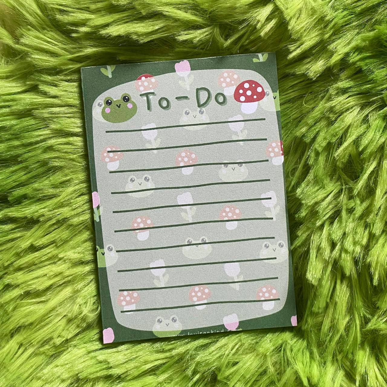 Cottagecore Mushroom Frog To-Do Notepad A7