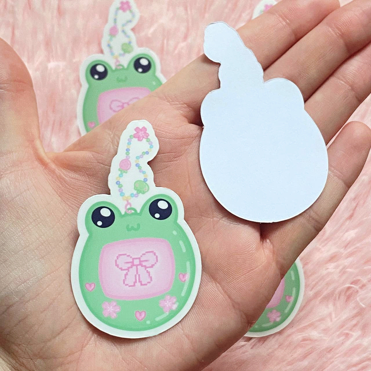 Kawaii Froggy Tamagotchi Pastel Sticker | Cute Y2K Stickers | Waterproof Matte Vinyl Sticker