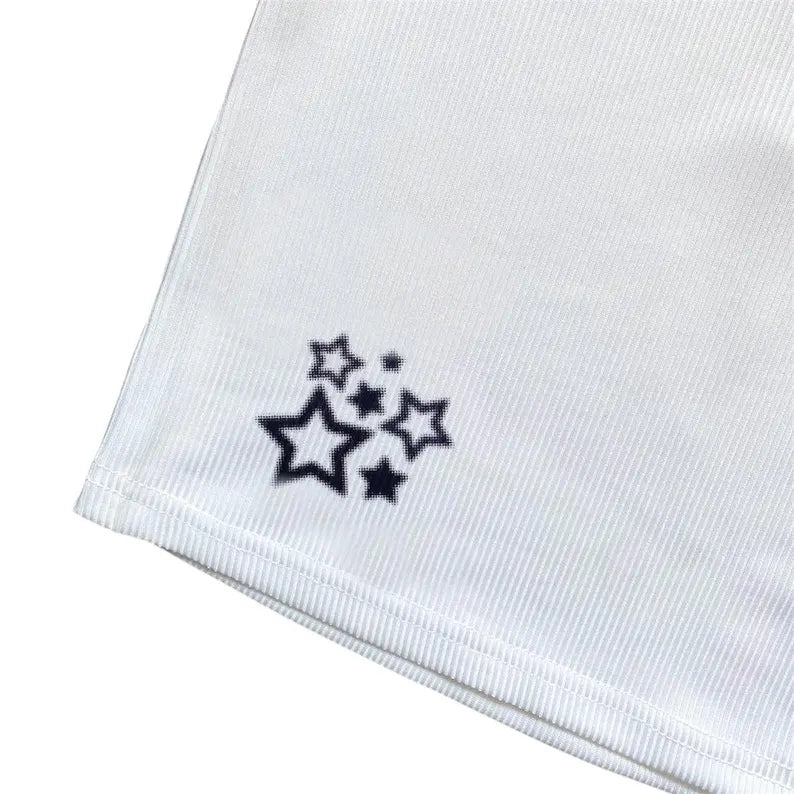 Y2K Star Button Up Tank Top