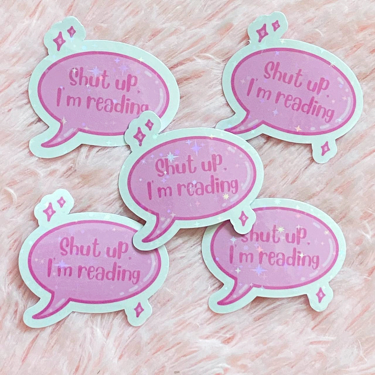 Shut Up, I’m Reading Glitter Sticker | Cute Kindle Sticker | Bookish Stationery | Book Lover Gifts