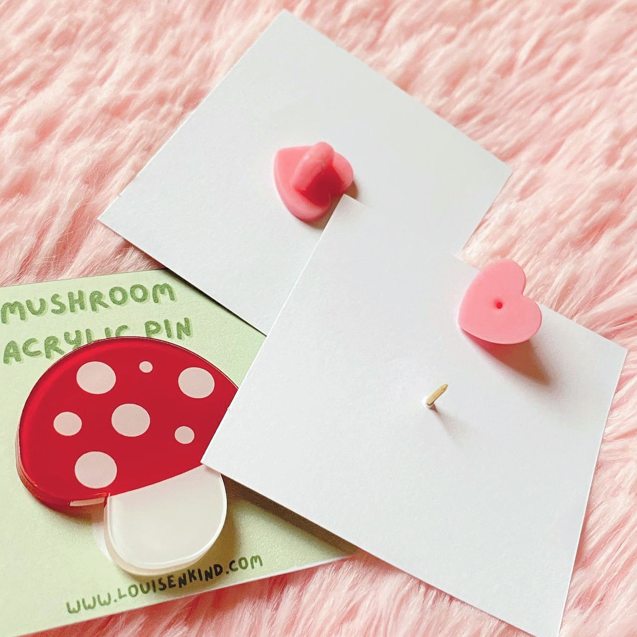 Frog Mushroom Tulip Acrylic Lapel Pins | Kawaii Acrylic Badges | Aesthetic Button Pins