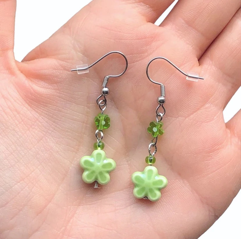 Whimsical Flower Power Dangle Earrings