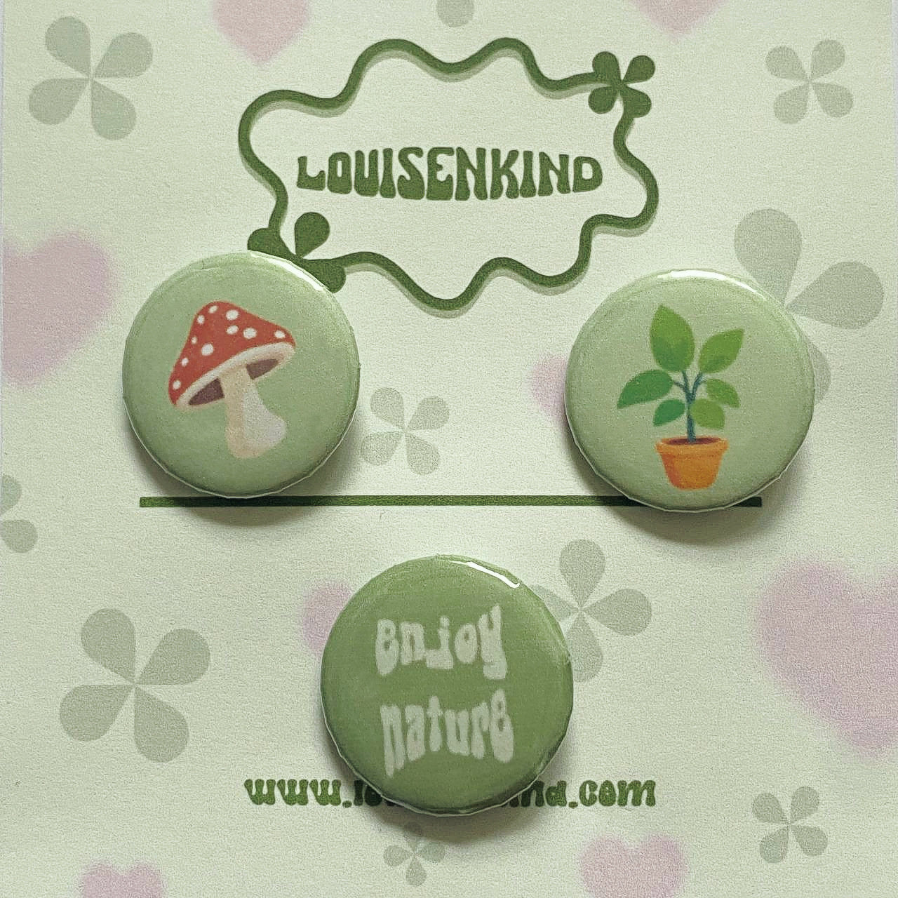 Nature Mushroom Pastel Pinback Buttons