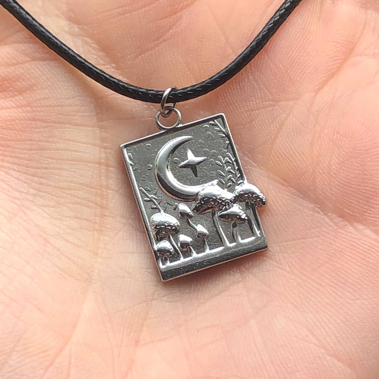 Whimsigoth Fairy Mushroom Moon Necklace - Louisenkind