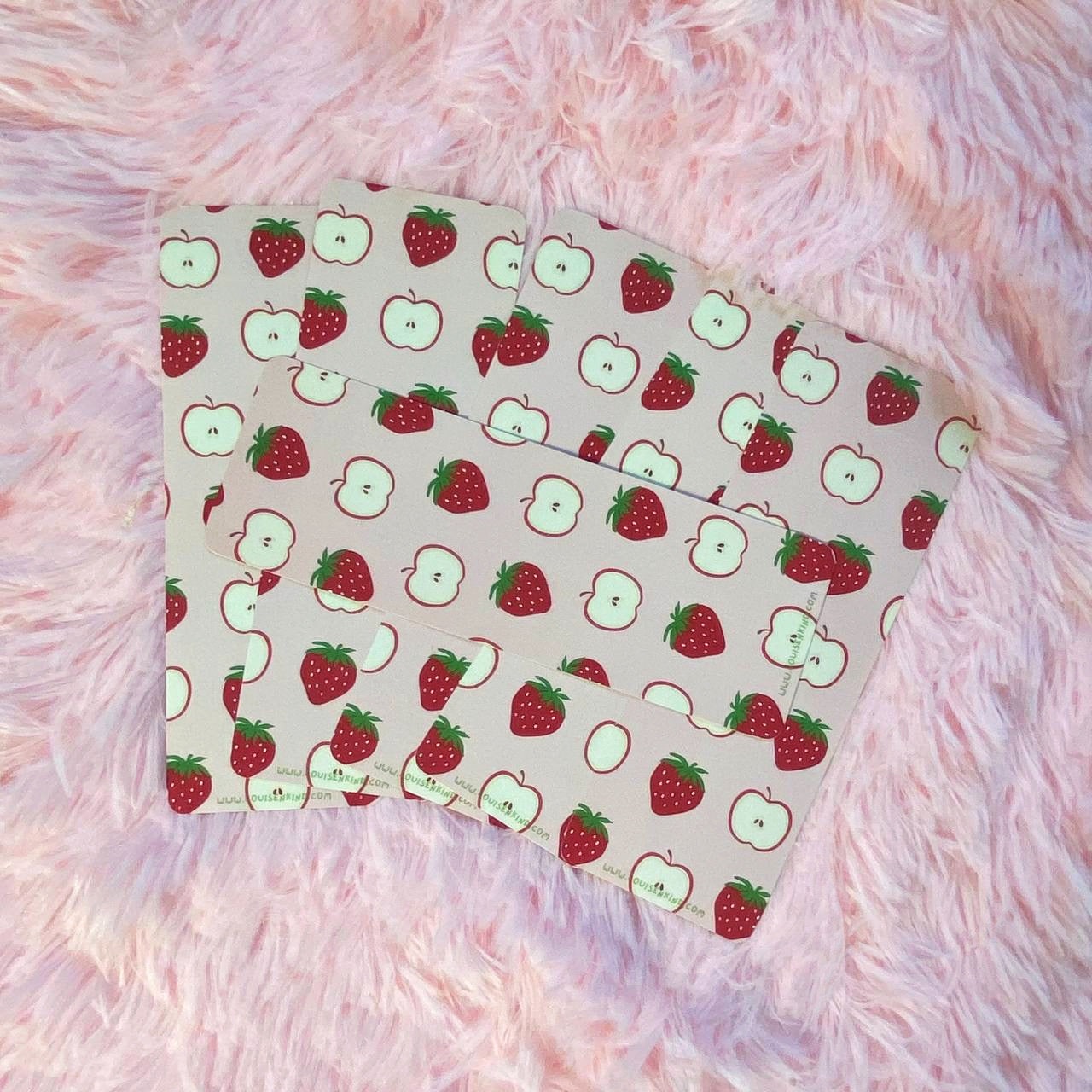 Strawberry Apple Cottagecore Bookmark | Kawaii Stationery | 250g Paper Bookmark