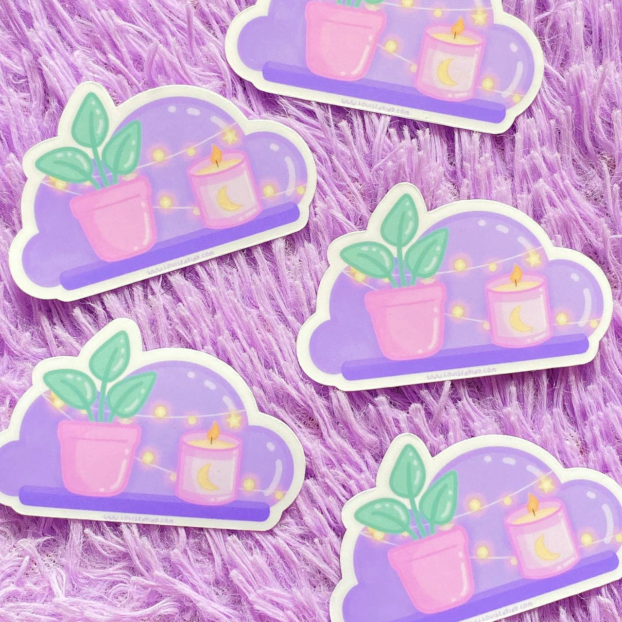 Aesthetic Lo-Fi Plant Shelf Sticker | Cute Kawaii Stickers | Waterproof Matte Vinyl Sticker