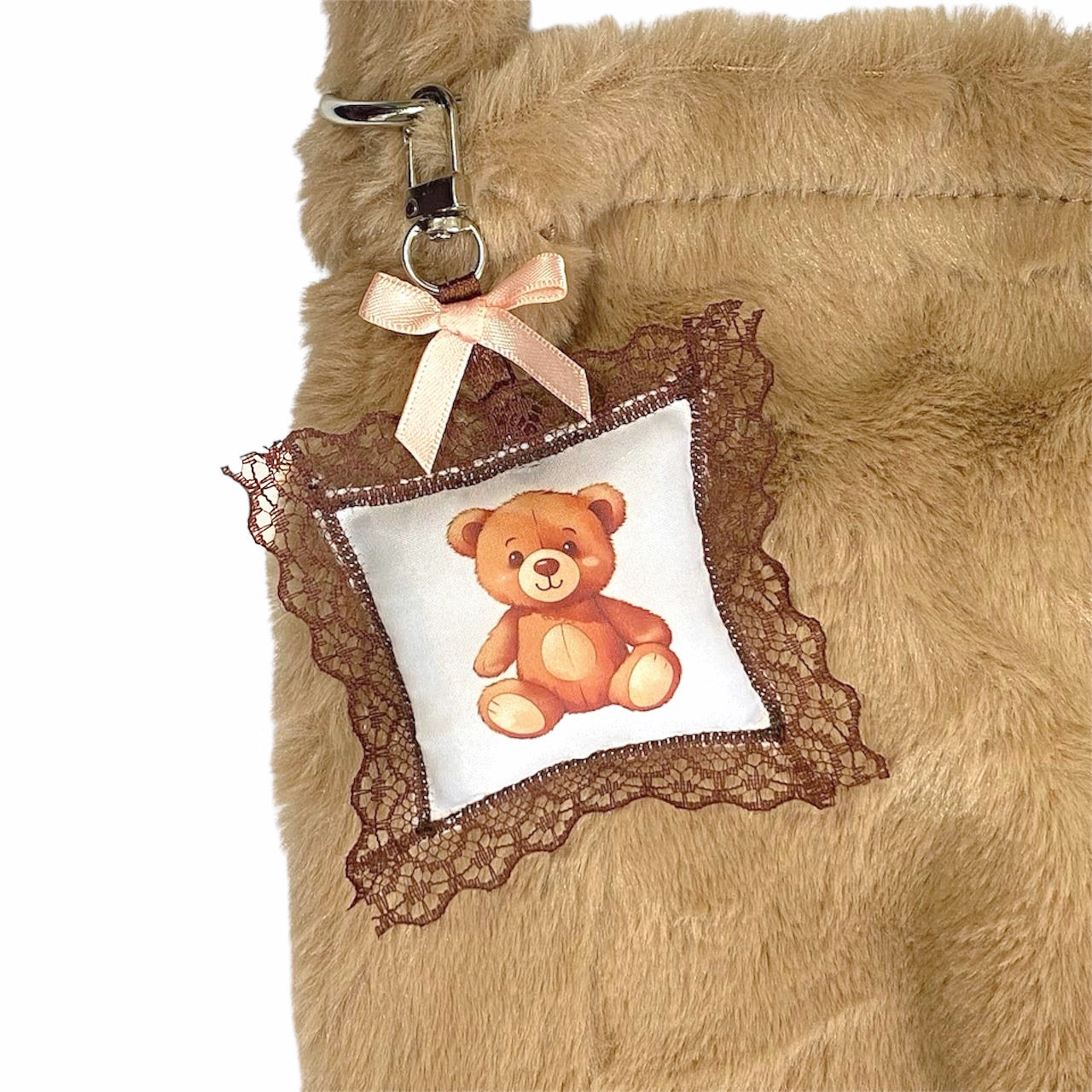 Soft Coquette Teddy Bear Bag Charm