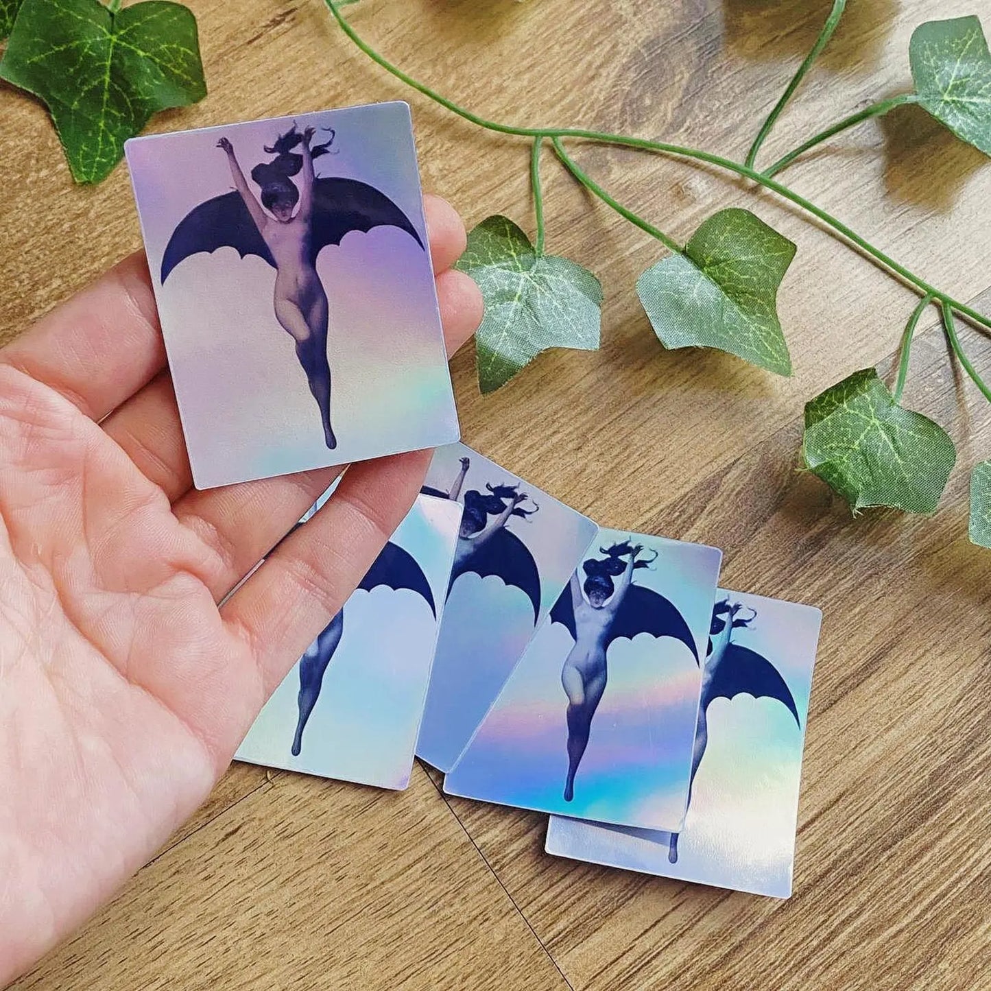 1890 The Bat Woman Holographic Sticker, Albert Joseph Pénot, Mystical Art Decal, Witchy Feminism Sticker