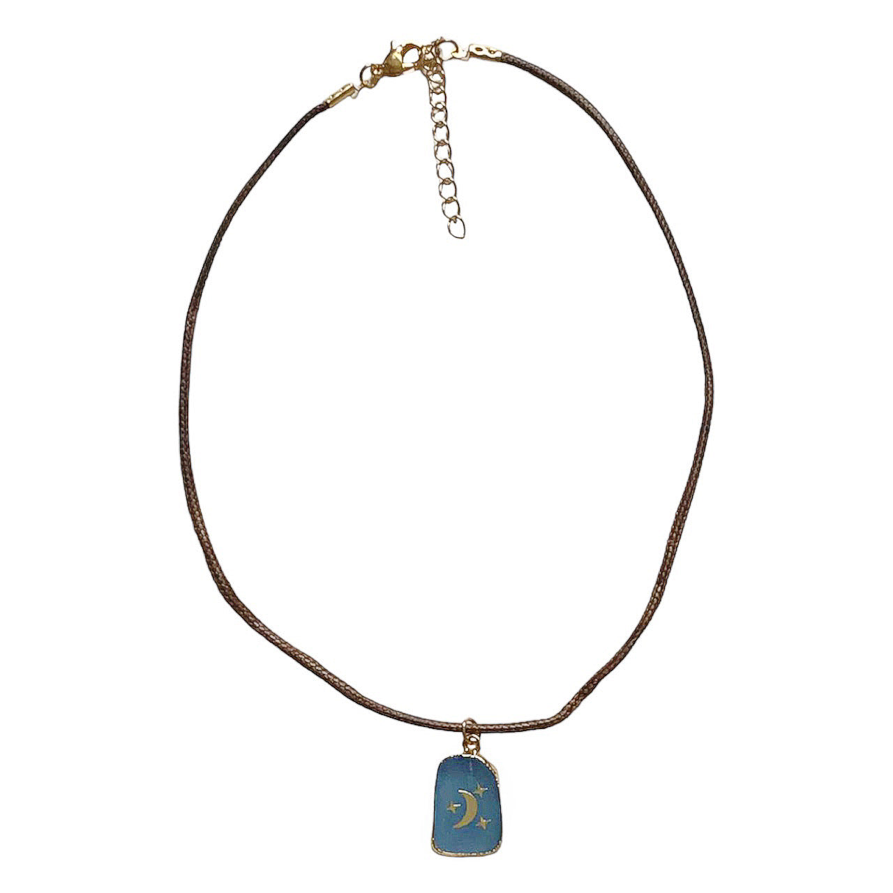 Whimsigoth Blue Agate Moon Necklace - Louisenkind