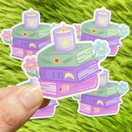 Stack Of Books Pastel Sticker | Cute Kindle Decals | Bookish Stationery | Book Lover Gifts