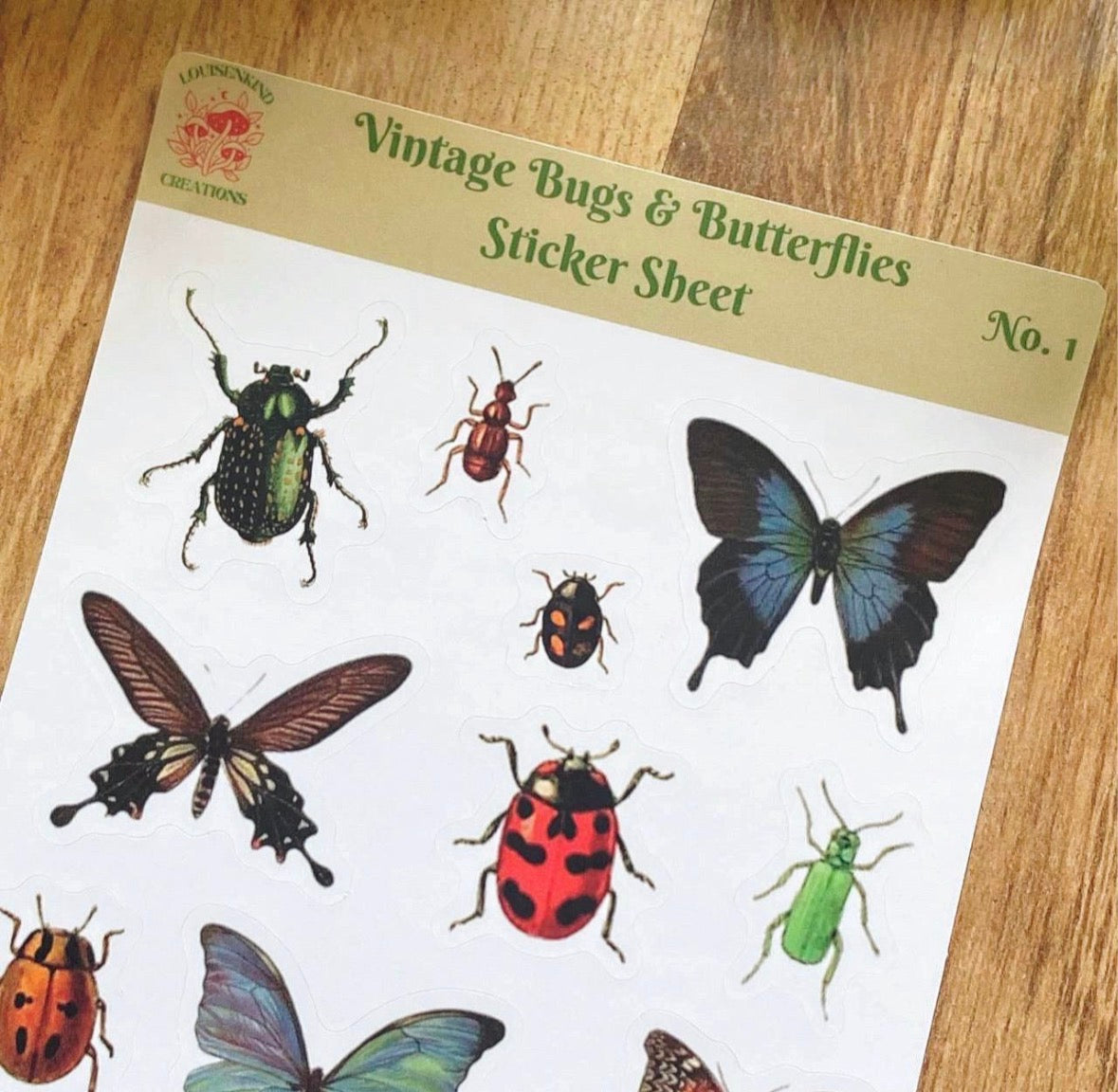 Ephemera Bugs And Butterflies Sticker Sheet, Vintage Victorian Insect Art, Scrapbook Planner Decals, Nature Journal Stickers