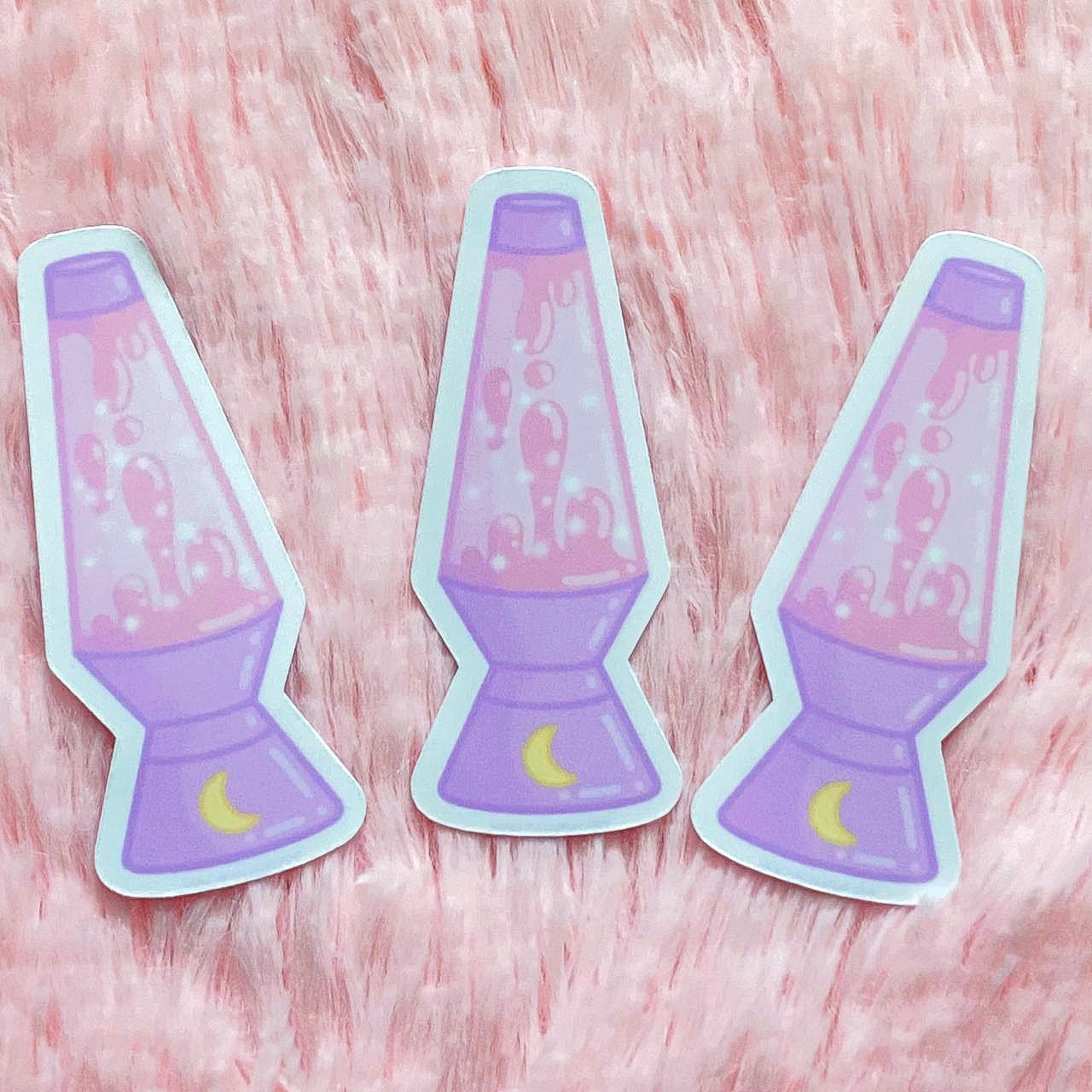 Aesthetic Lo-Fi Pastel Lava Lamp Moon Sticker | Cute Y2K Kawaii Stickers | Waterproof Matte Vinyl Stickers