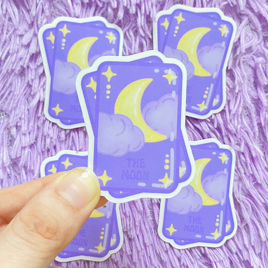 Aesthetic Tarot Moon Sticker | Cute Pastel Kawaii Stickers | Laptop Decals