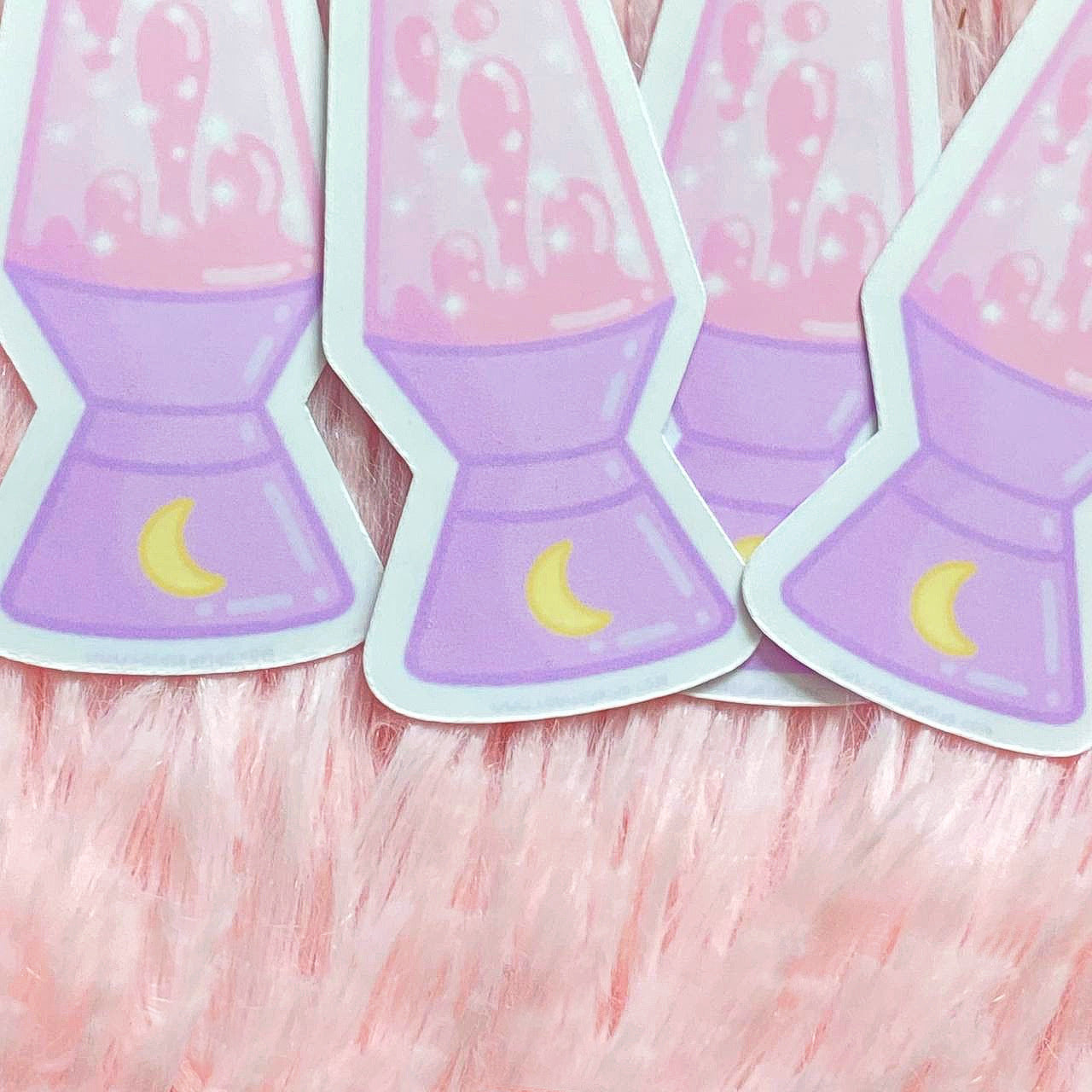 Aesthetic Lo-Fi Pastel Lava Lamp Moon Sticker | Cute Y2K Kawaii Stickers | Waterproof Matte Vinyl Stickers