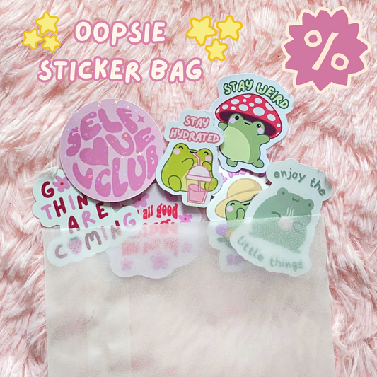 Oopsie Mystery Sticker Bag | B-Grade Stickers | Discounted Sticker Bundle | Kawaii Stationery
