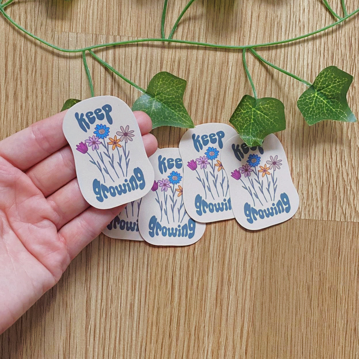 Keep Growing Flower Bouquet Sticker | Mental Health Stickers | Vintage Inspired Decals
