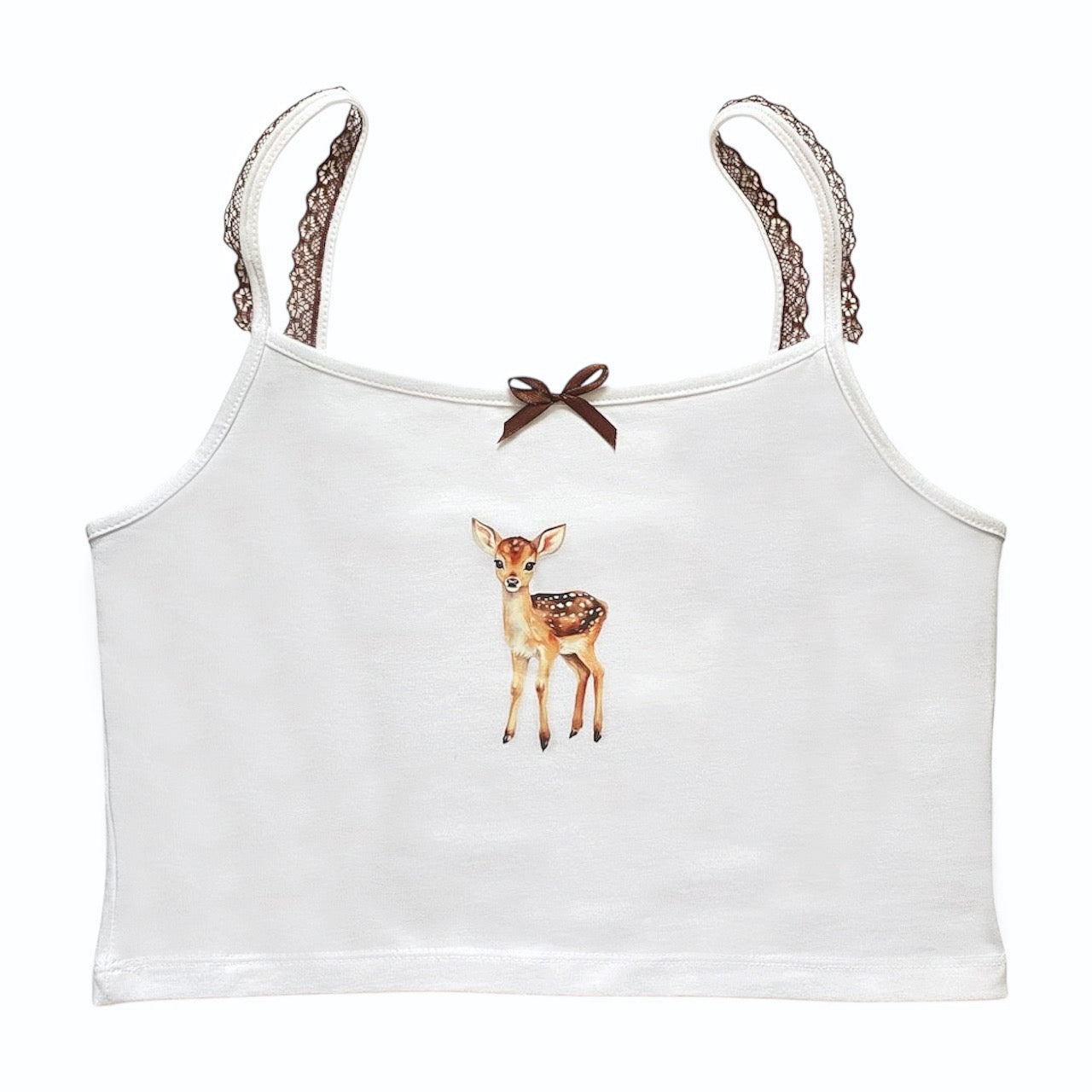 Coquette Fairycore Baby Deer Lace Top