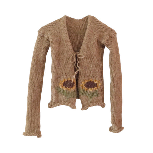 Cottagecore Sunflower Knit Cardigan