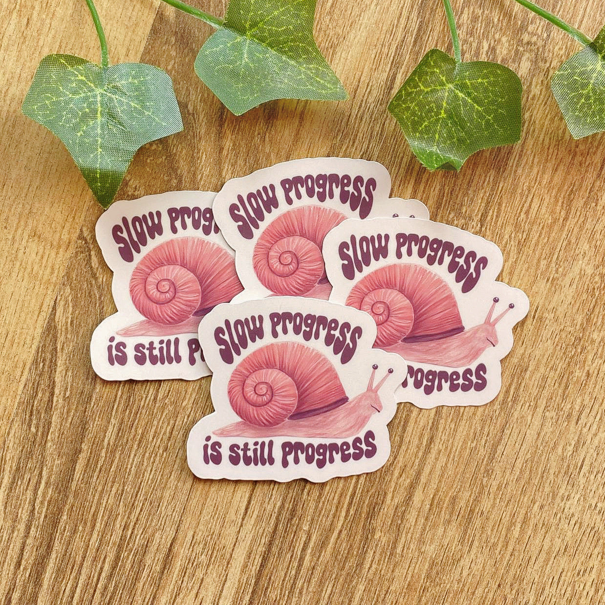 Slow Progress Is Still Progress Snail Sticker | Vintage Inspired Decals | Mental Health Stickers
