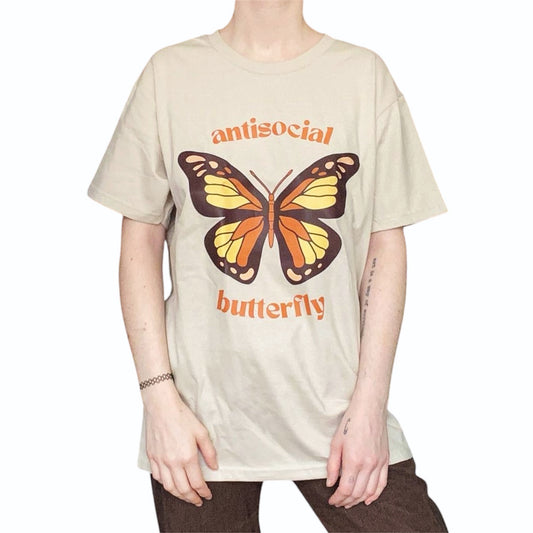 Original LK Antisocial Butterfly Hippie T-Shirt - Louisenkind