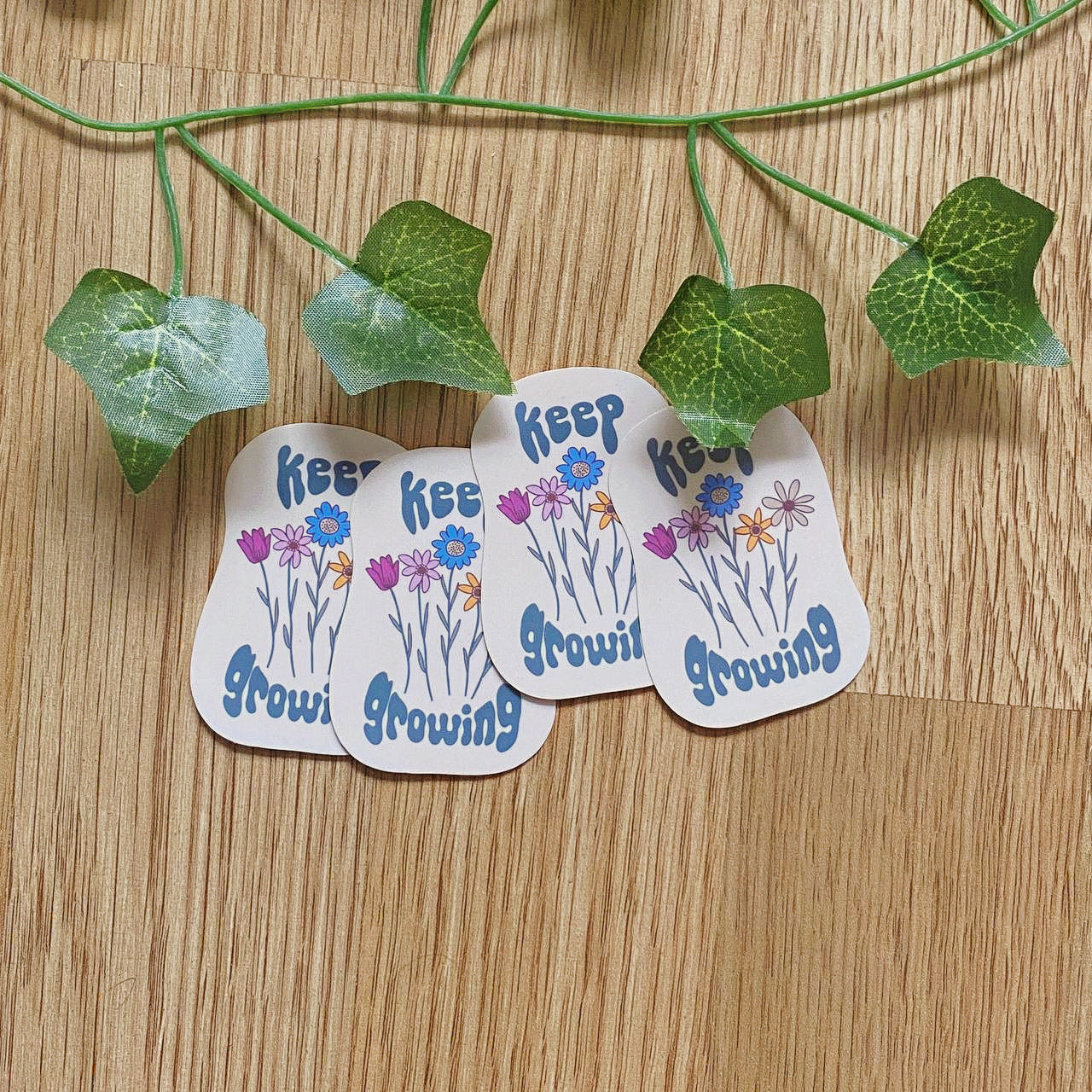 Keep Growing Flower Bouquet Sticker | Mental Health Stickers | Vintage Inspired Decals