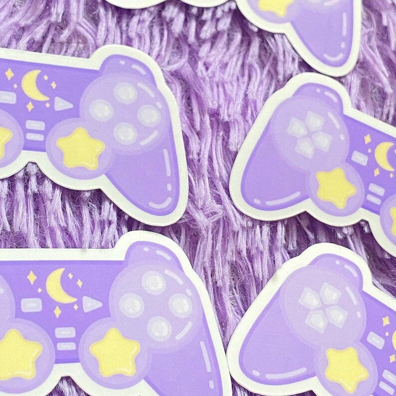 Aesthetic Lo-Fi Pastel Controller Sticker | Cute Kawaii Gaming Stickers | Waterproof Matte Vinyl Sticker