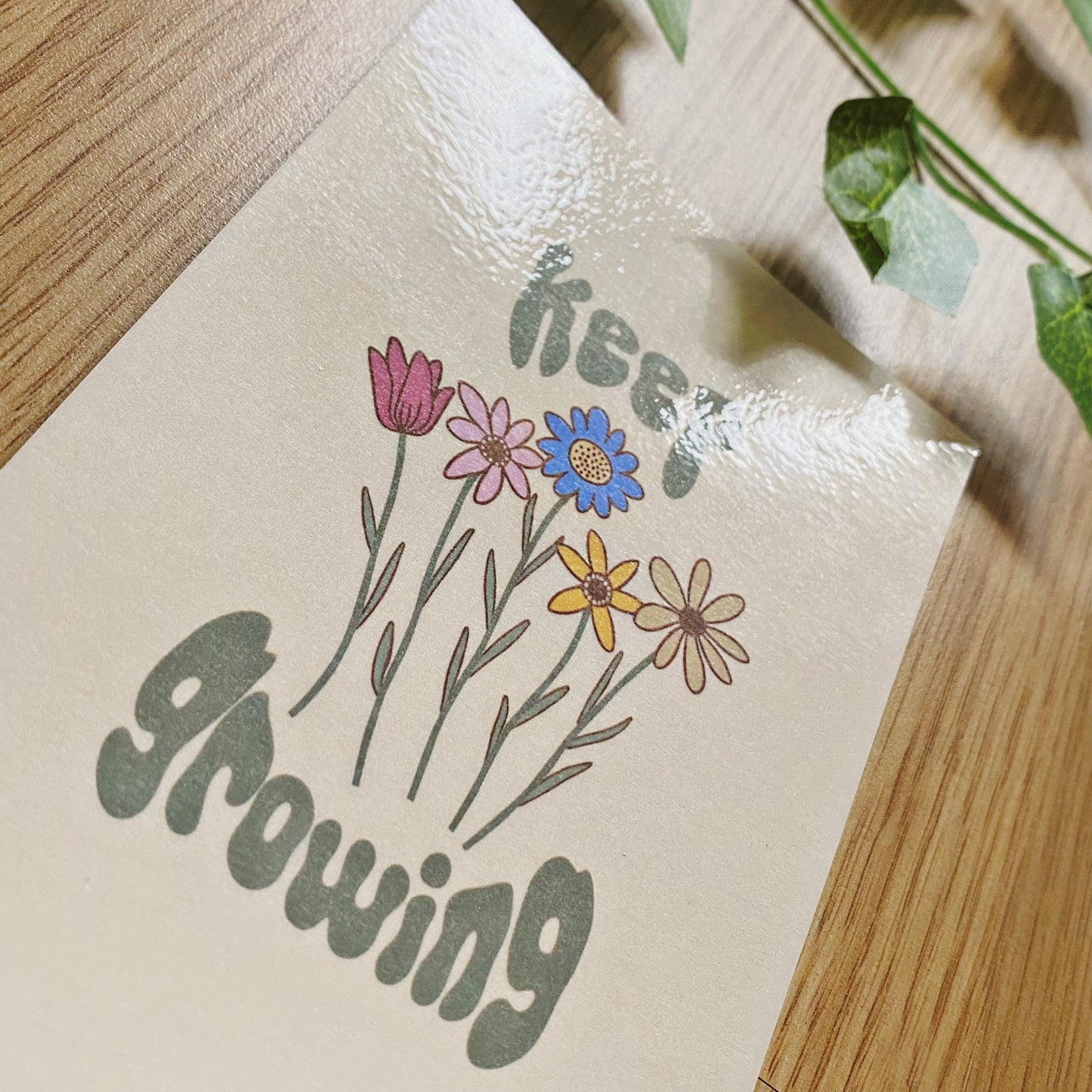 Keep Growing Flower Art Print | Whimsical Wall Art Decor | Mental Health Posters