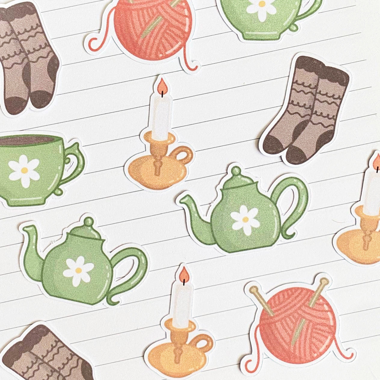 Cozy Cottage Life Paper Stickers | Scrapbook Journal Stickers | Set Of 5 Stickers | Aesthetic Fall Decals