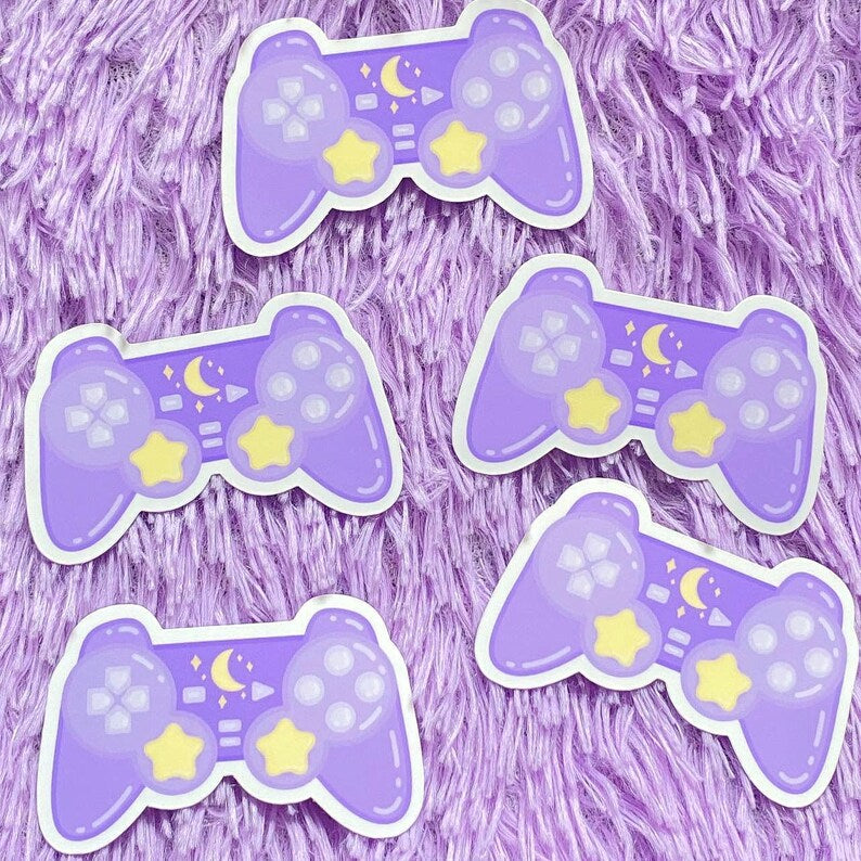 Aesthetic Lo-Fi Pastel Controller Sticker | Cute Kawaii Gaming Stickers | Waterproof Matte Vinyl Sticker
