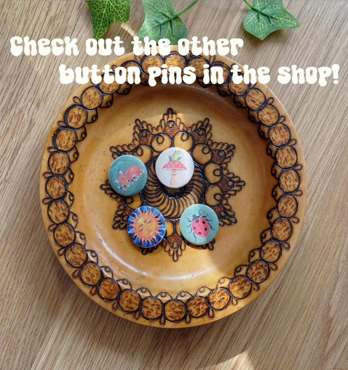 Vintage Ladybug Button Pin | 25 mm 1” Pinback Buttons | Bug Pins