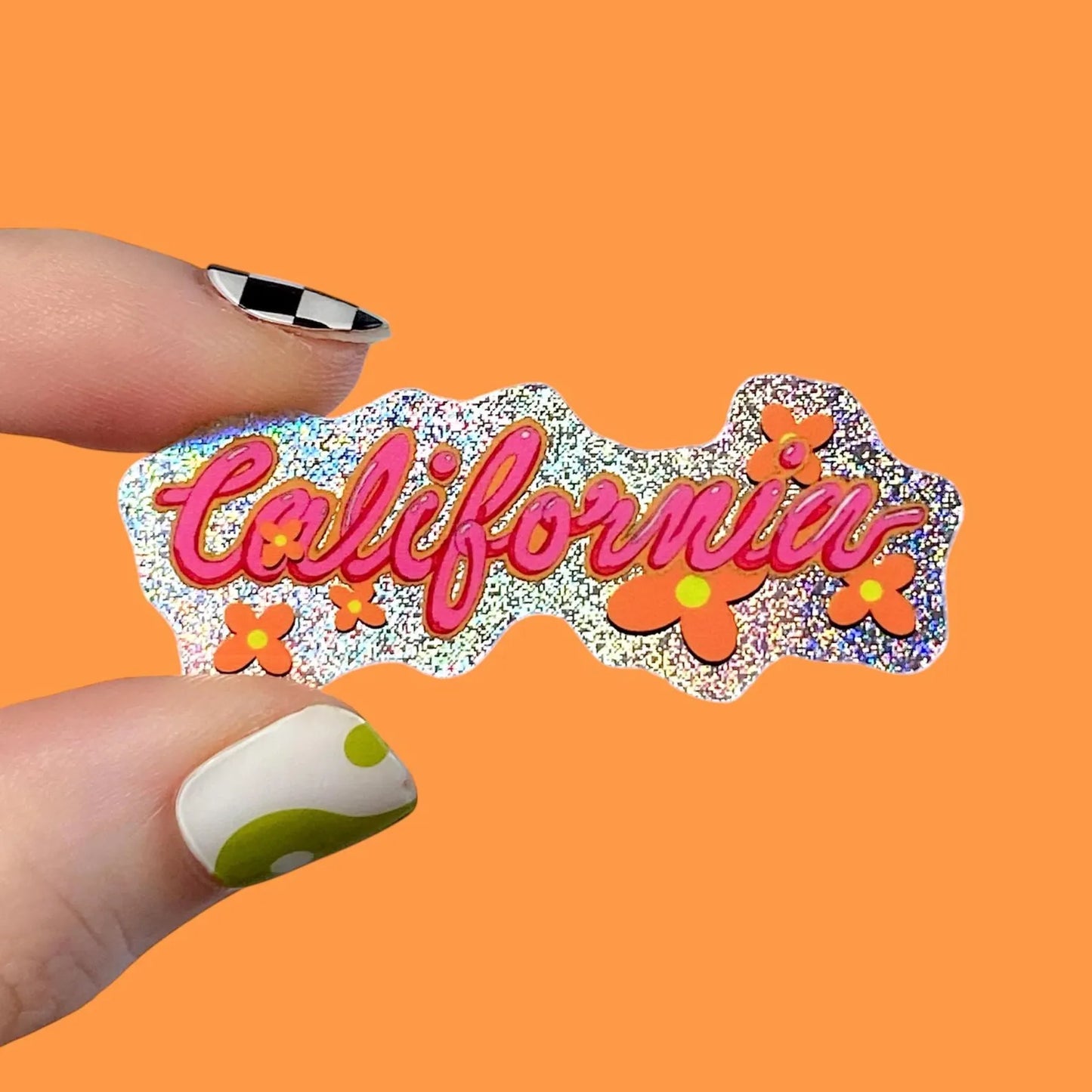 1960s Ephemera California Glitter Sticker, Vintage Cali Hippie Decal, Whimsy Pixie Dust Decal, California Lover Gift
