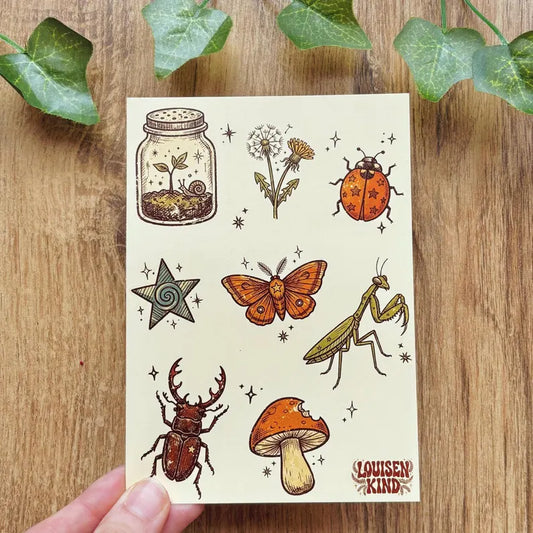 Forestcore Art Print, Woodland Wall Art, Vintage Insect Print, Cottagecore Nature Decor, Fairycore Room Decor, Whimsical Forest Art