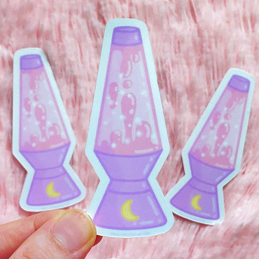 Aesthetic Lo-Fi Pastel Lava Lamp Moon Sticker | Cute Y2K Kawaii Stickers | Waterproof Matte Vinyl Stickers