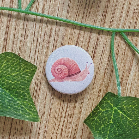 Vintage Snail Button Pin | 25 mm 1” Pinback Buttons | Cottagecore Jewelry