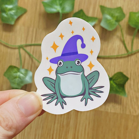 Magical Wizard Froggy Sticker | Frog Lover Gifts | Vintage Inspired Decals
