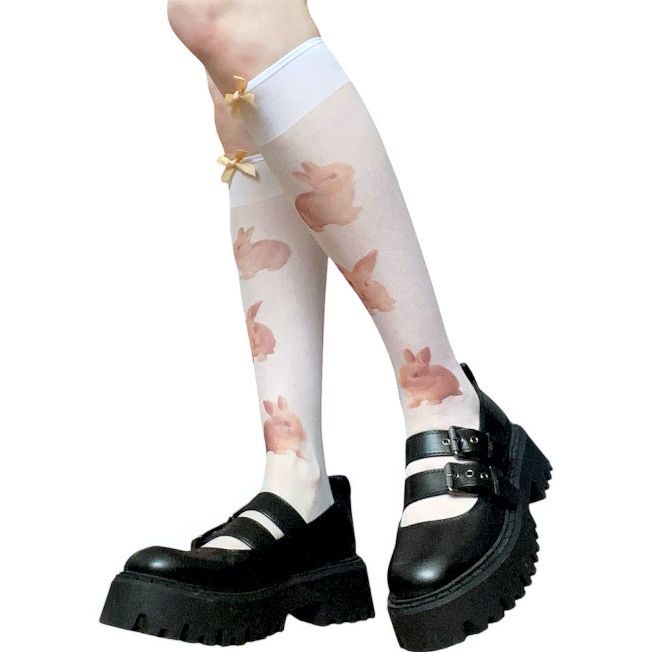 Coquette Fairycore Bunny Ribbon Stockings